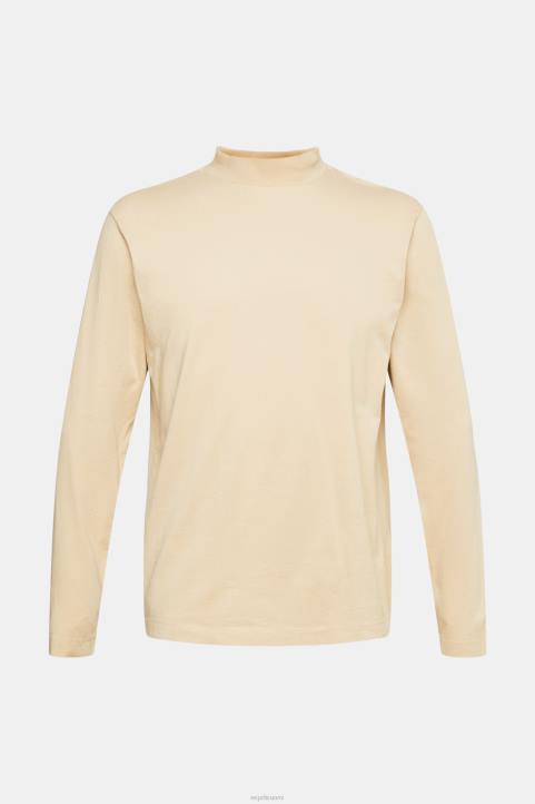 miehet Esprit kerma beige pystykaulus pitkähihainen toppi pitkähihainen 82T6945