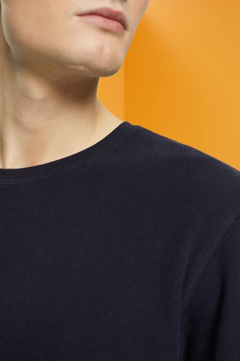 miehet Esprit laivasto vohvelipique pitkähihainen toppi pitkähihainen 82T6824