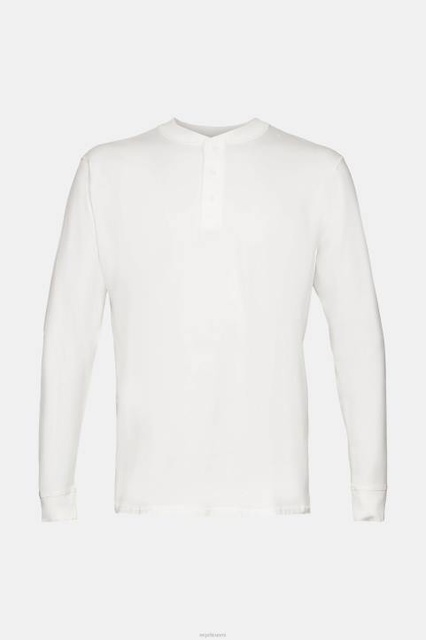 miehet Esprit luonnonvalkoinen pitkähihainen toppi, jossa napit pitkähihainen 82T6771