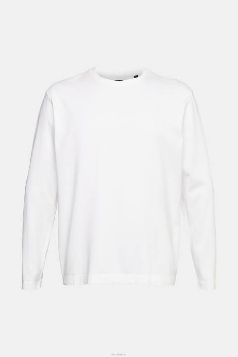 miehet Esprit valkoinen jersey pitkähihainen toppi pitkähihainen 82T6947