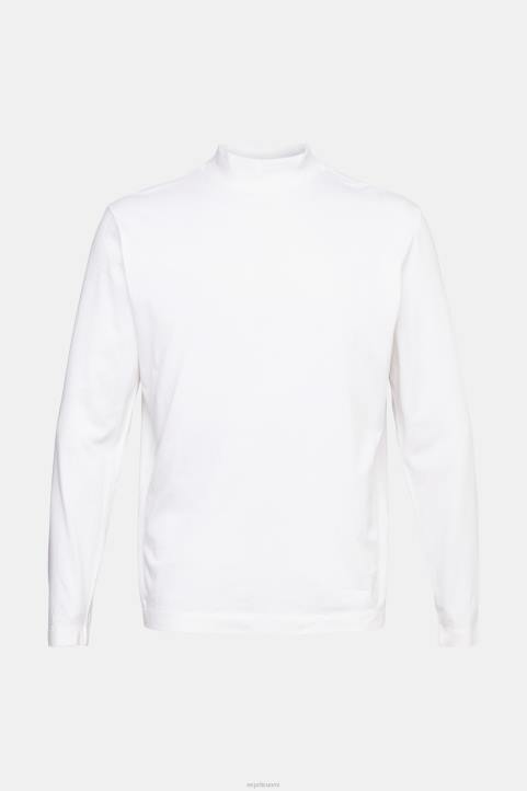 miehet Esprit valkoinen pystykaulus pitkähihainen toppi pitkähihainen 82T6943