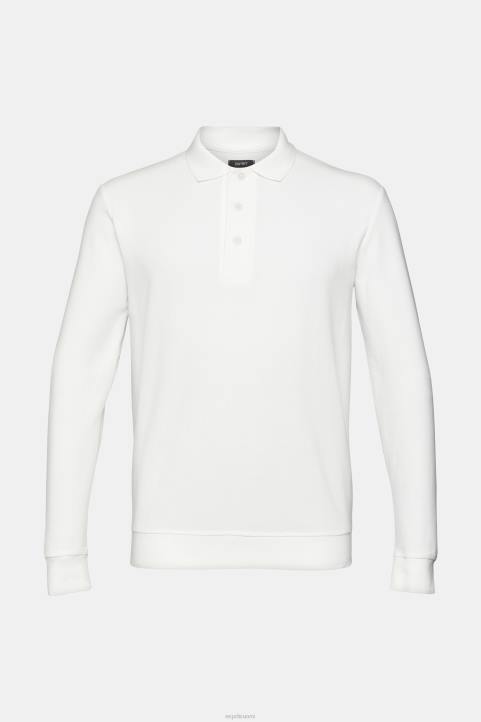 miehet Esprit luonnonvalkoinen pitkähihainen pikee poolopaita polot 82T6951