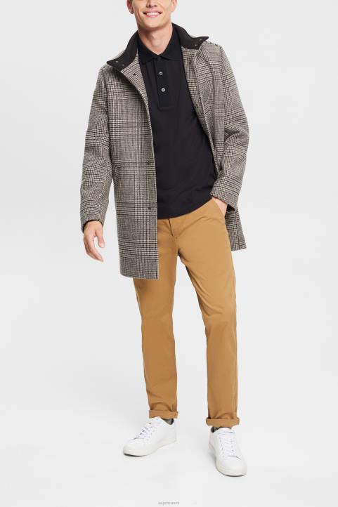 miehet Esprit musta pitkähihainen poolopaita polot 82T6819