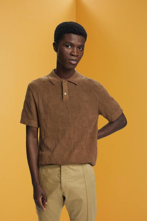 miehet Esprit vaalea khaki boucle poolopaita polot 82T6702