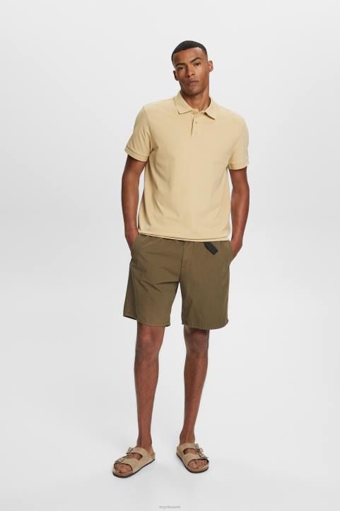 miehet Esprit vaalea khaki puuvillaverkkopaita polot 82T6568