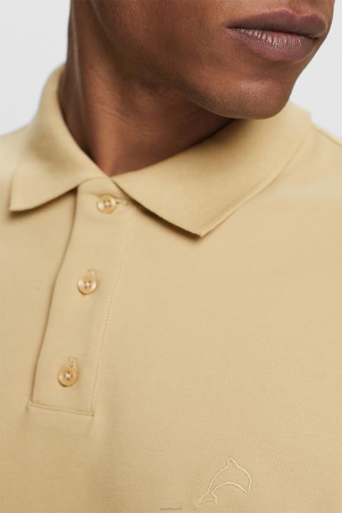 miehet Esprit vaalea khaki puuvillaverkkopaita polot 82T6568