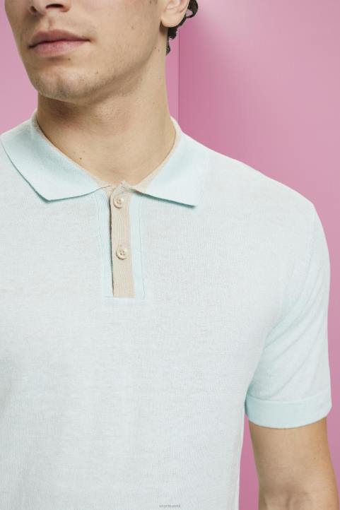 miehet Esprit vaalean vesivihreä sekoitettu tencel ja kestävä puuvilla poolopaita polot 82T6760