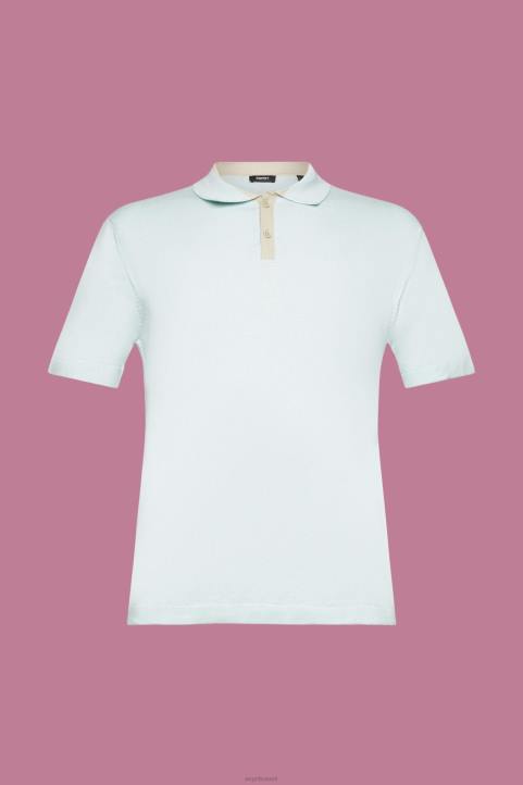 miehet Esprit vaalean vesivihreä sekoitettu tencel ja kestävä puuvilla poolopaita polot 82T6760