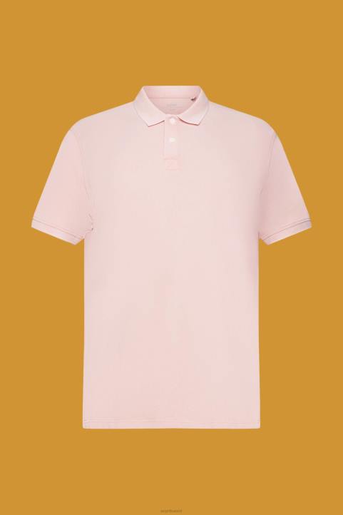 miehet Esprit vaaleanpunainen kivipesty puuvillapikee poolopaita polot 82T6710