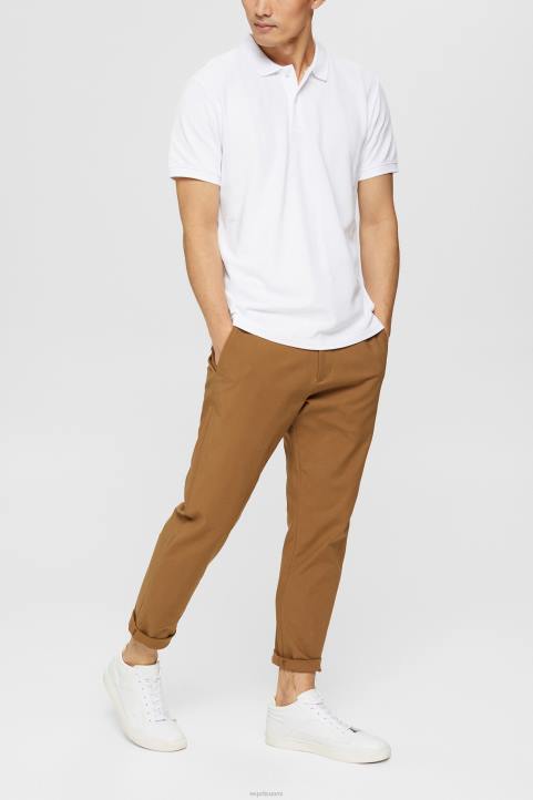 miehet Esprit valkoinen pima puuvilla pikee poolopaita polot 82T6924