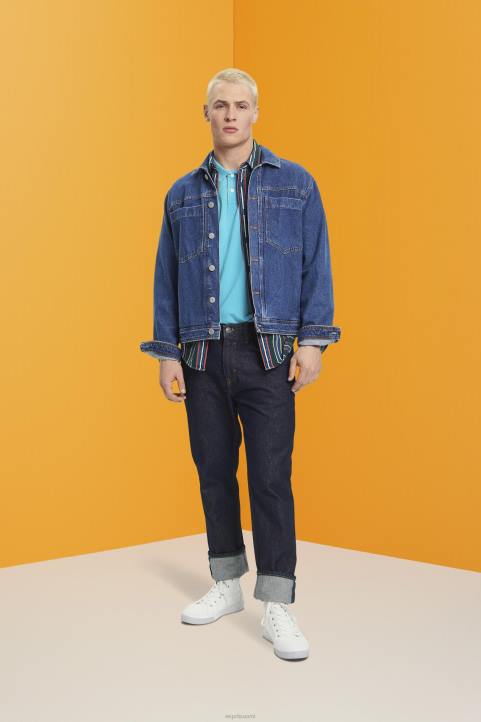 miehet Esprit vesi vihreä kivipesty puuvillapikee poolopaita polot 82T6708