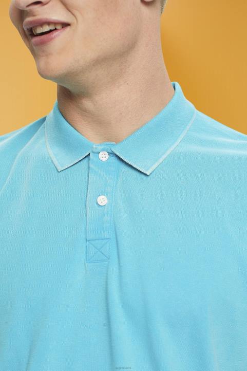 miehet Esprit vesi vihreä kivipesty puuvillapikee poolopaita polot 82T6708