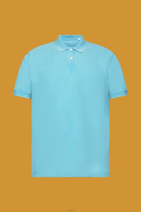 miehet Esprit vesi vihreä kivipesty puuvillapikee poolopaita polot 82T6708