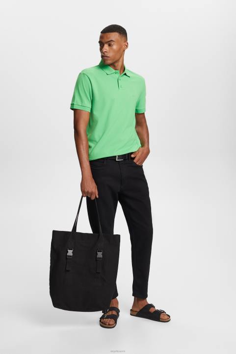 miehet Esprit vihreä puuvillaverkkopaita polot 82T6569