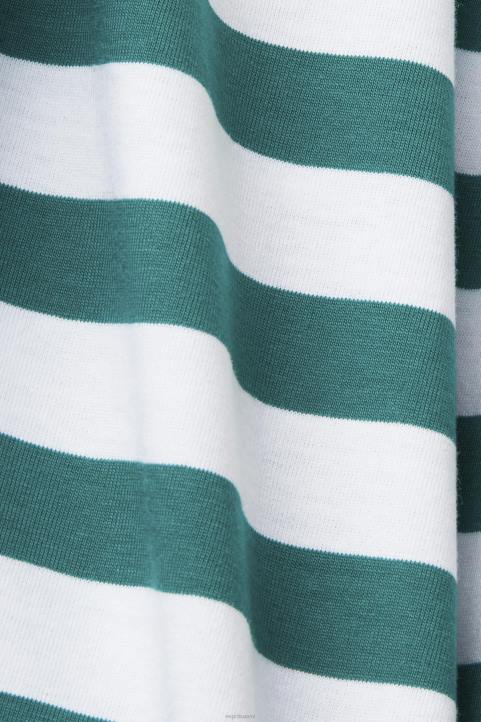 miehet Esprit Smaragdin vihreä kestävästä puuvillasta valmistettu raidallinen t-paita t-paitoja 82T6741