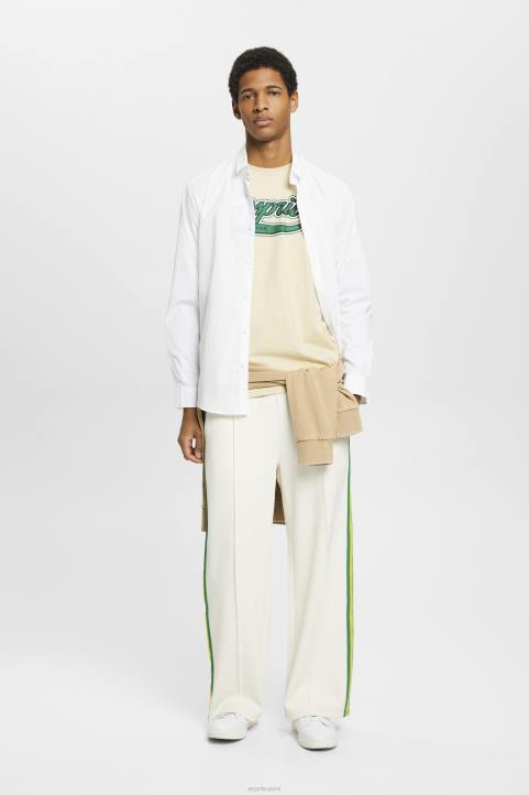 miehet Esprit beige Retrologoprintti puuvillainen t-paita t-paitoja 82T6630