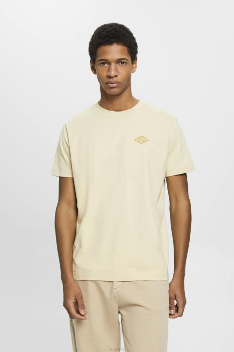 miehet Esprit beige t-paita logopainatuksella t-paitoja 82T6600