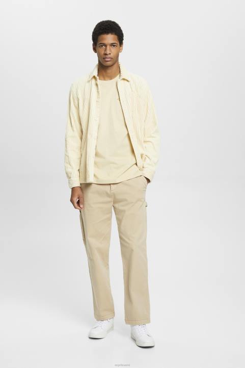 miehet Esprit beige t-paita logopainatuksella t-paitoja 82T6600