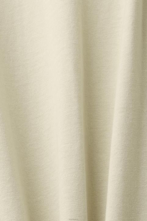 miehet Esprit beige t-paita logopainatuksella t-paitoja 82T6600