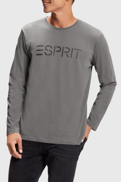 miehet Esprit keskiharmaa logoprintti jersey-t-paita t-paitoja 82T6863