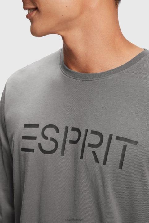 miehet Esprit keskiharmaa logoprintti jersey-t-paita t-paitoja 82T6863