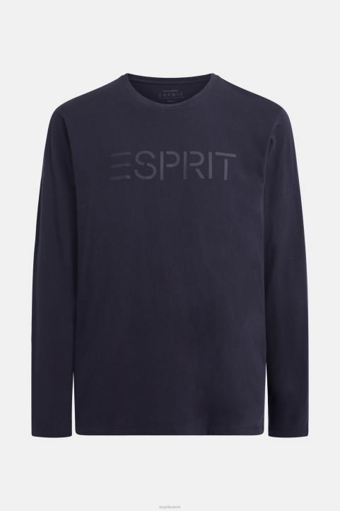 miehet Esprit laivasto logoprintti jersey-t-paita t-paitoja 82T6866