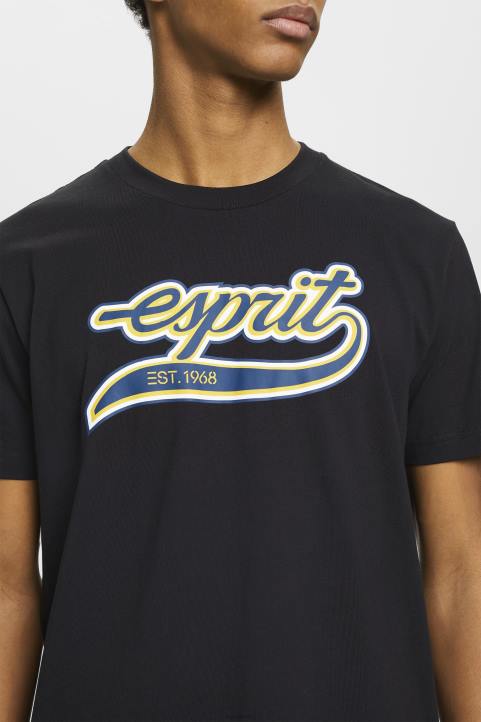 miehet Esprit musta Retrologoprintti puuvillainen t-paita t-paitoja 82T6628