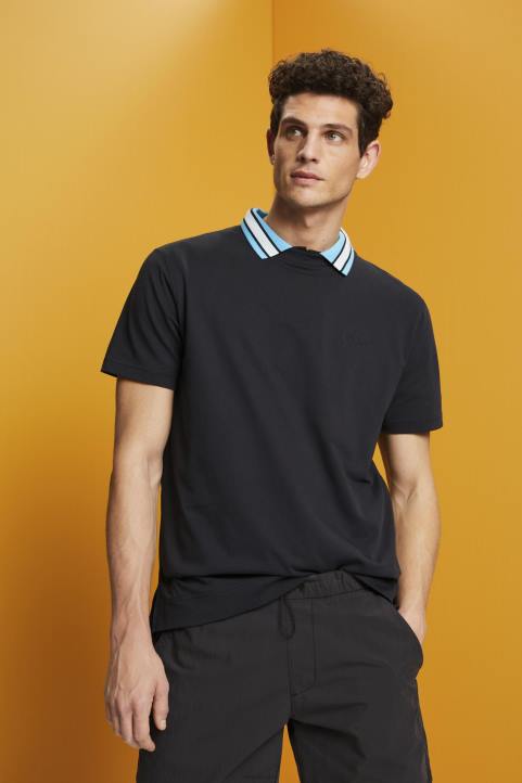 miehet Esprit musta logollinen t-paita, 100% puuvillaa t-paitoja 82T6668