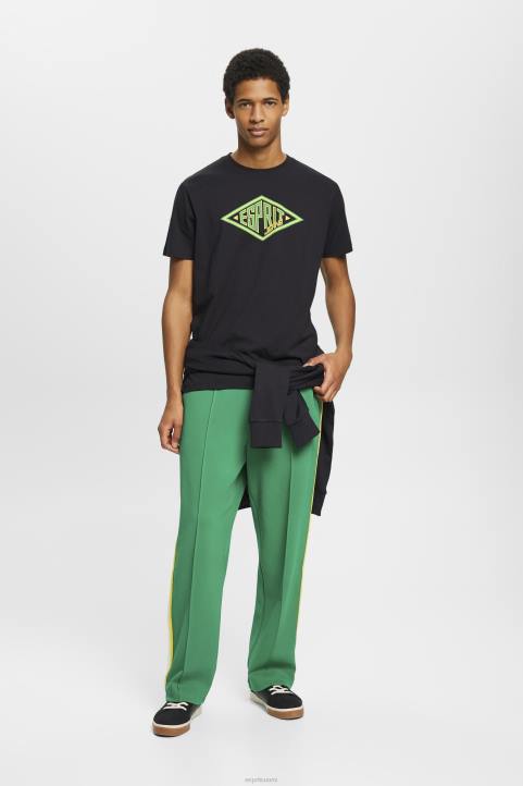 miehet Esprit musta logoprintti puuvillainen t-paita t-paitoja 82T6623