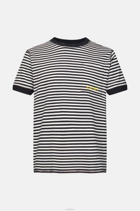 miehet Esprit musta raidallinen neulottu t-paita t-paitoja 82T6898
