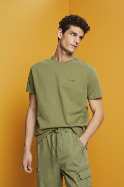 miehet Esprit oliivi logollinen t-paita, 100% puuvillaa t-paitoja 82T6669