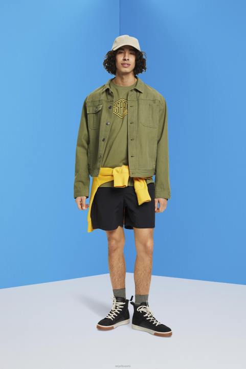 miehet Esprit oliivi logoprintti puuvillainen t-paita t-paitoja 82T6626