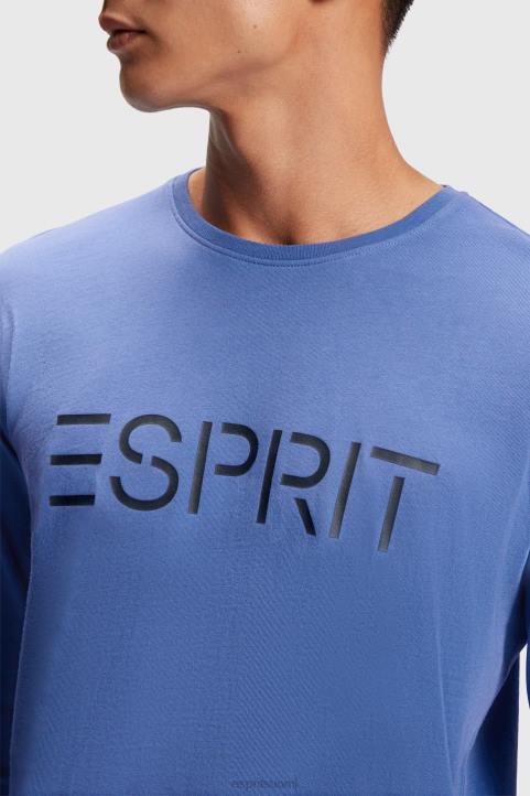 miehet Esprit sininen logoprintti jersey-t-paita t-paitoja 82T6867