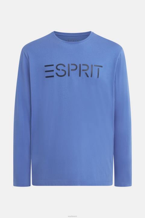 miehet Esprit sininen logoprintti jersey-t-paita t-paitoja 82T6867