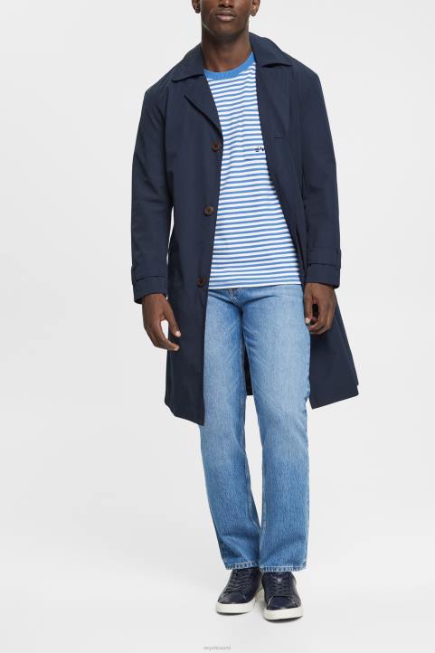 miehet Esprit sininen raidallinen neulottu t-paita t-paitoja 82T6899