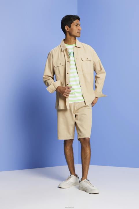 miehet Esprit sitrushedelmän vihreä kestävästä puuvillasta valmistettu raidallinen t-paita t-paitoja 82T6742