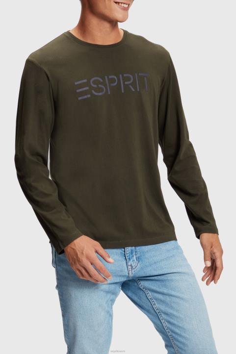 miehet Esprit tummanvihreä logoprintti jersey-t-paita t-paitoja 82T6865