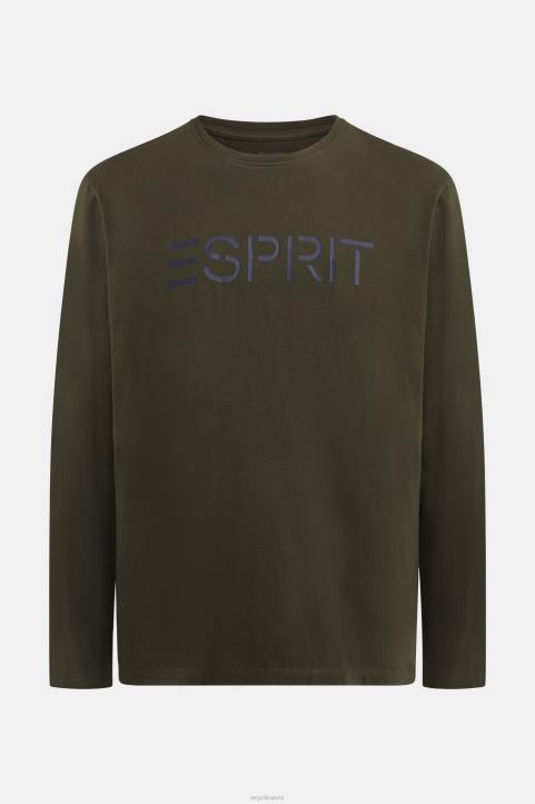 miehet Esprit tummanvihreä logoprintti jersey-t-paita t-paitoja 82T6865
