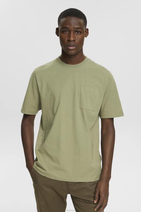 miehet Esprit vaalea khaki jersey t-paita t-paitoja 82T6746