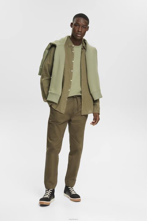 miehet Esprit vaalea khaki jersey t-paita t-paitoja 82T6746