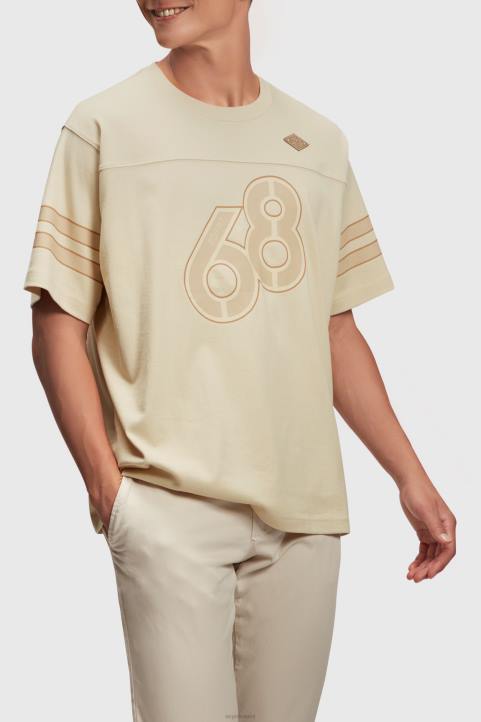 miehet Esprit vaaleanbeige raidallinen hihainen graafinen printtipaita t-paitoja 82T6805