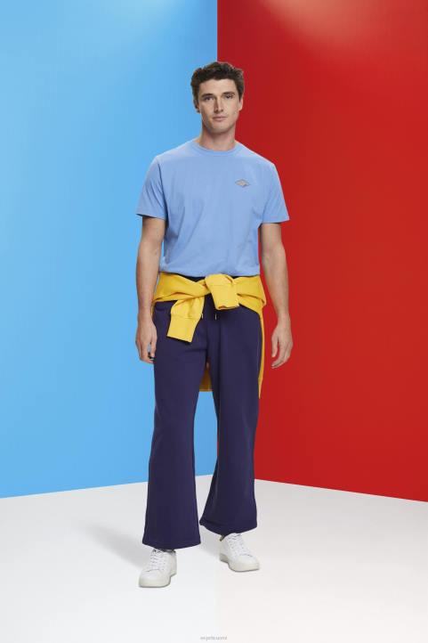 miehet Esprit vaaleansininen laventeli t-paita logopainatuksella t-paitoja 82T6602