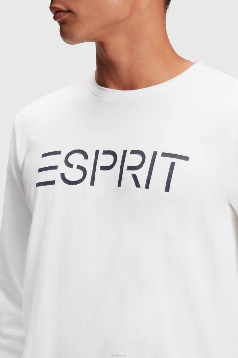 miehet Esprit valkoinen logoprintti jersey-t-paita t-paitoja 82T6864