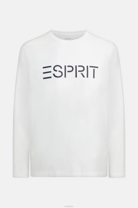 miehet Esprit valkoinen logoprintti jersey-t-paita t-paitoja 82T6864