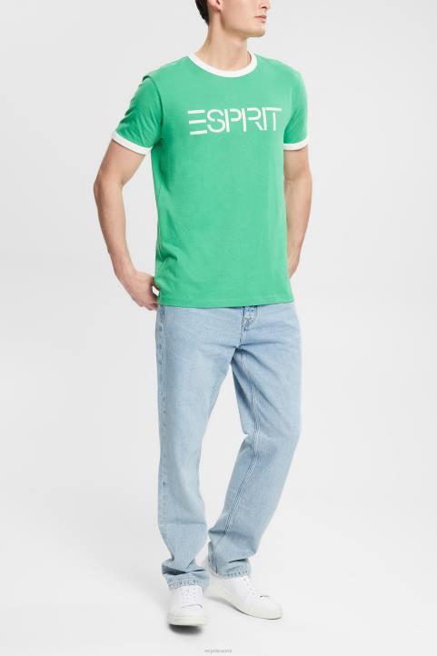 miehet Esprit vihreä jersey-logoprintti t-paita t-paitoja 82T6950