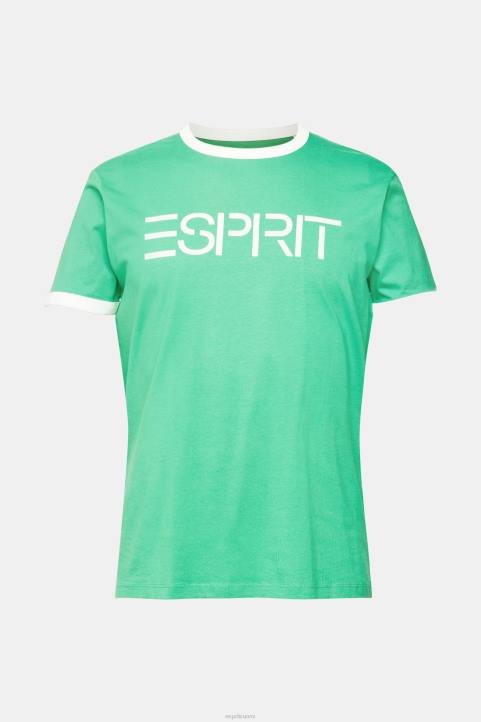 miehet Esprit vihreä jersey-logoprintti t-paita t-paitoja 82T6950