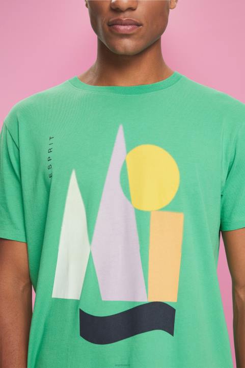 miehet Esprit vihreä jersey-t-paita printillä t-paitoja 82T6845