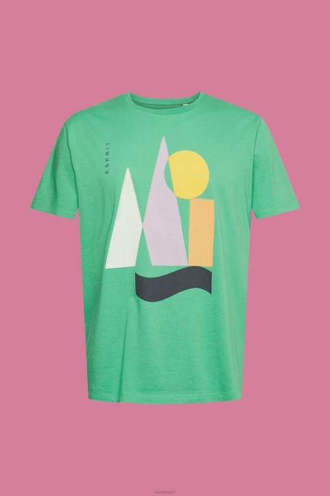 miehet Esprit vihreä jersey-t-paita printillä t-paitoja 82T6845
