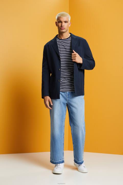 miehet Esprit laivasto puuvilla-twill bleiseri takit 82T6621