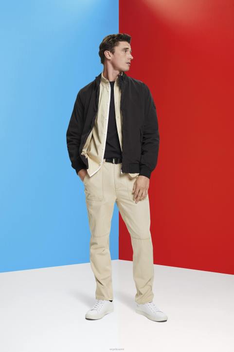 miehet Esprit musta bomber-takki pystykaulus takit 82T6713